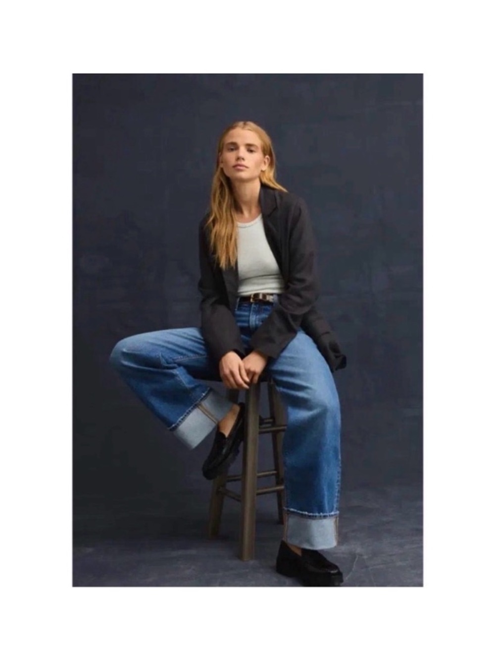 AMERICAN EAGLE STOVEPIPE CROP RELAXED JEANS - Picture 2 of 9